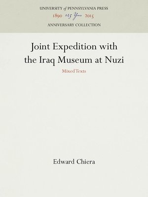 cover image of Joint Expedition with the Iraq Museum at Nuzi